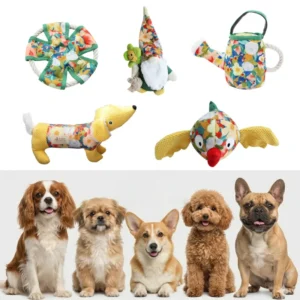 Anxiety Relief Dog Chew Toy Durable Mixed Material Puppy Squeaking Toy Boredom Breaker Interactive Pet Toy for Small Dogs