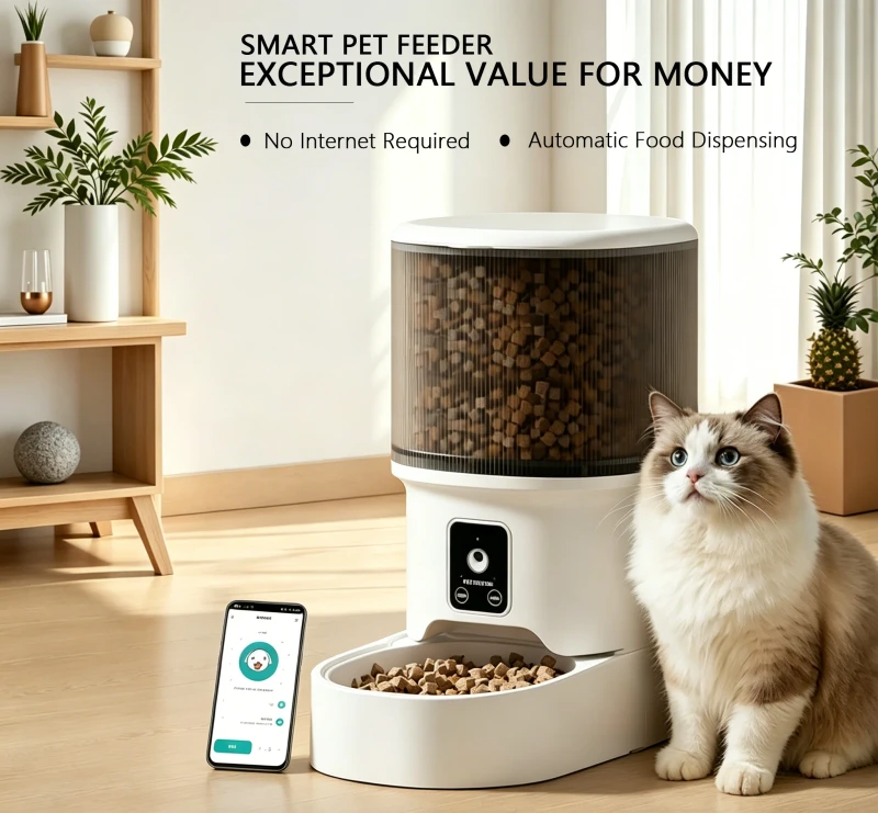 App Control Video Interaction Dual Power Supply ABS Material Smart Pet Bowls Automatic Feeder for Cats Dogs