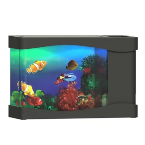 Aquarium Accessories Mini Aquarium USB Battery Powered Artificial Fish Tank with 3 Emulational Moving Fish