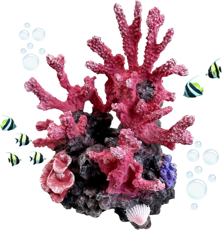 Aquarium Coral Reef Decor Artificial Aquarium Coral Ornament Fish Cave Hideout Plants Resin Fish Tank Accessories Landscaping