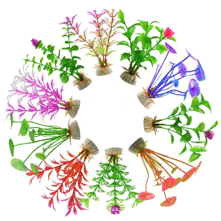 Aquarium Decor Fish Tank Decoration Ornament Artificial Plastic Plant
