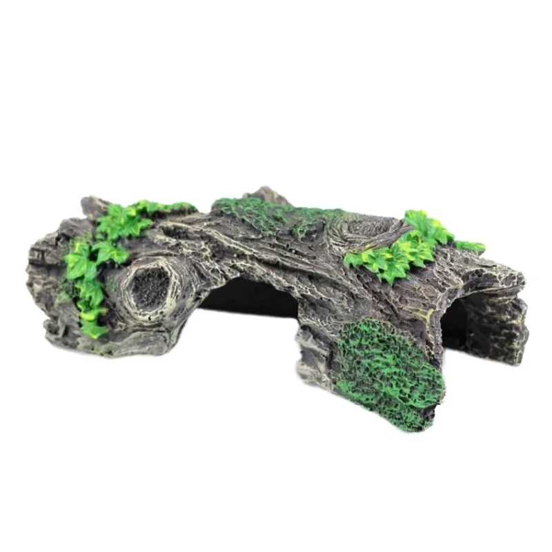 Aquarium Decor Reptile Hideout Large Reptile Rock Hide Cave for Amphibian Turtle Bridge Snake Hides Resin Rock