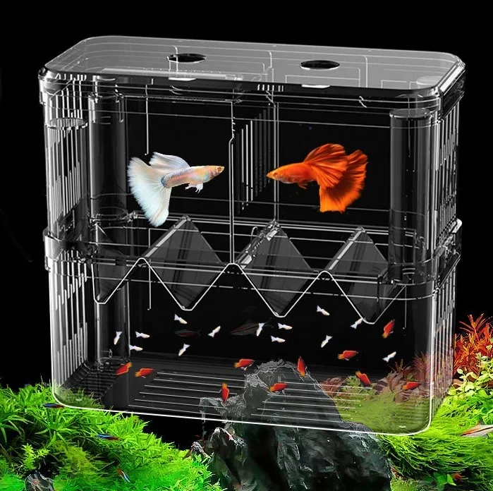 Aquarium Fish Tank Hatchery Incubator Breeding Box Acrylic White Breeder Isolation Divider Hatching Boxes Accessory Small Fishes