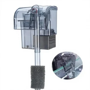 Aquarium Hang On Filter Submersible Activated Carbon Biochemical Wall Mounted Fish Tank Filtration System (5-10 Gal)
