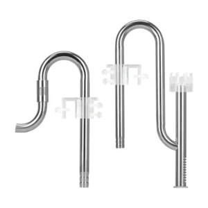 Aquarium Lily Pipe Stainless Steel Inlet and Outlet Pipe Set for Fish Tank Water Pipe with Filter Cartridge