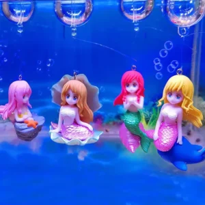 Aquarium Mermaid Cartoon Plastic Crafts Home Decoration Aquarium Accessories Fish Tank Figurine