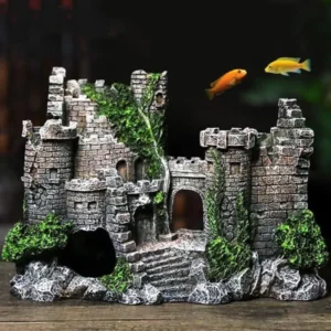 Aquarium Modern Lightweight Plastic Castle Hidden House Betta Fish Shrimp Turtle Stone Cave Hiding Place Fish Tank Accessories