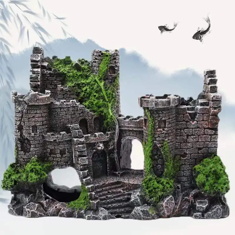 Aquarium Ornaments Resin Castle Decorations Submarine Fish Tank Supplies Accessories Eco Friendly Fish Tank Creativity Aquarium