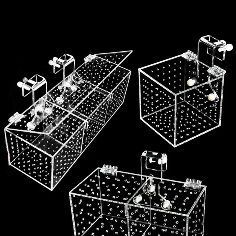 Aquarium Transparent Fighting Fish Mini House Incubator Box for Fry Isolation Hatchery Reptile Cage Turtle House