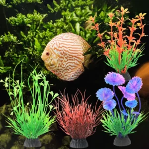 Artificial Aquarium Supplies Aquarium Set Fish Tank Accessory Landscape Decoration Simulation Water Grass with Base