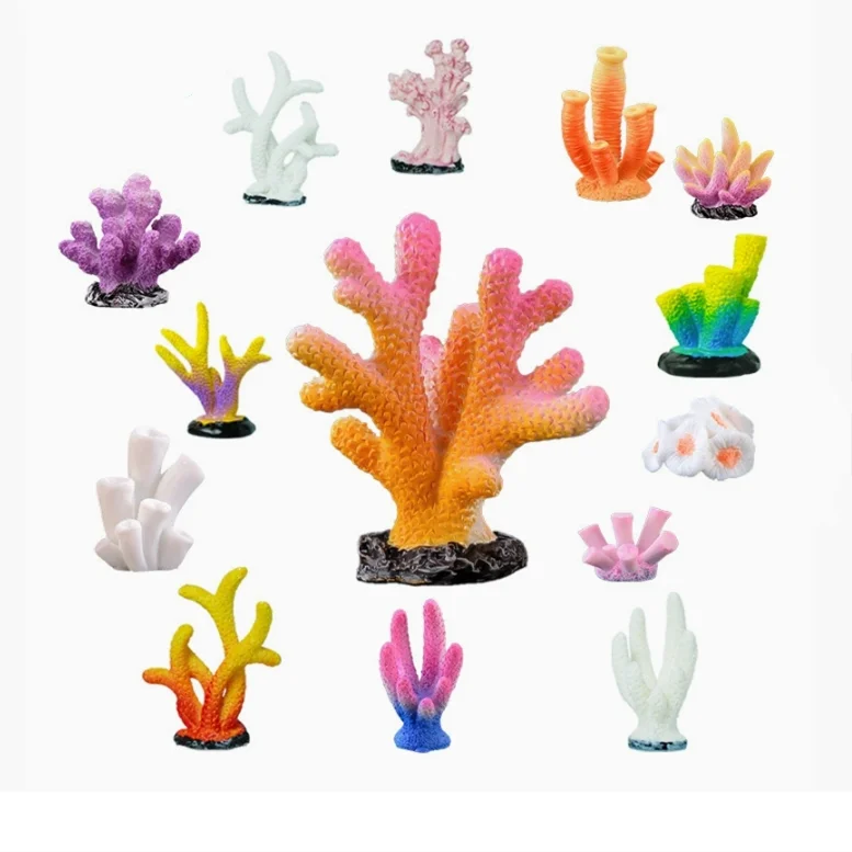 Artificial Mini Coral Fish Tank Aquarium Decor DIY Underwater Landscape Ornament for Home Office Desk