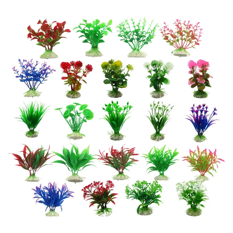 Artificial Plastic Plants Mini Aquarium for Fish tank Decoration Aquarium Accessories De Plantas Acuario