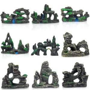 Artificial Rock Stone Aquarium Decoration Landscape Fish Tank Ornaments Small Aquatic Plants Simulation Pine Bark Stone