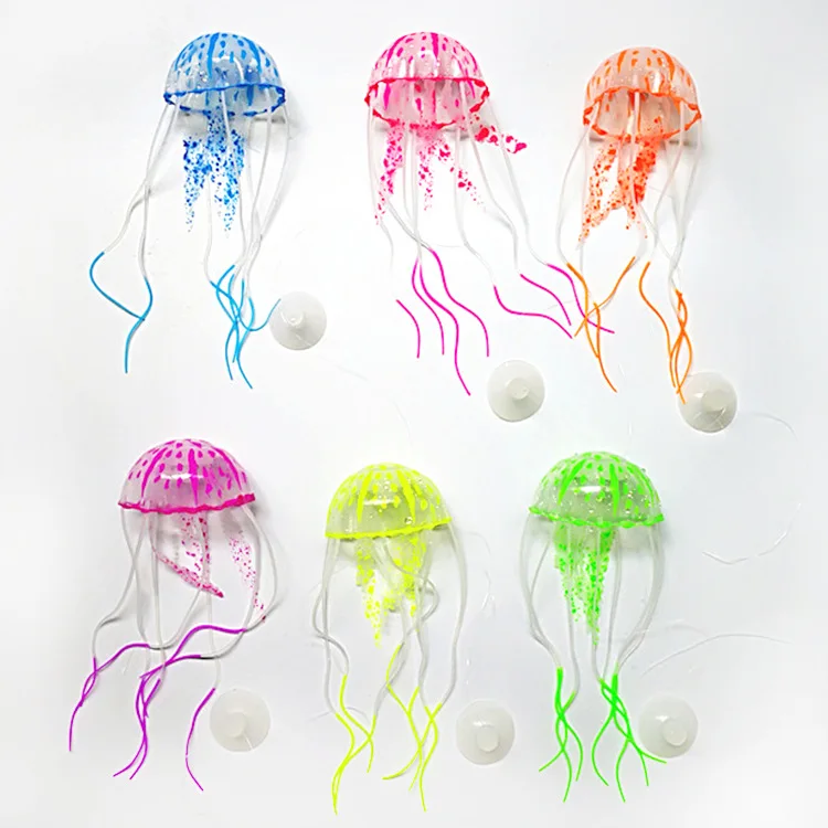 Artificial Swim Luminous Jellyfish Aquarium Decorations Scaleph Landscape Fish Tank Accessories