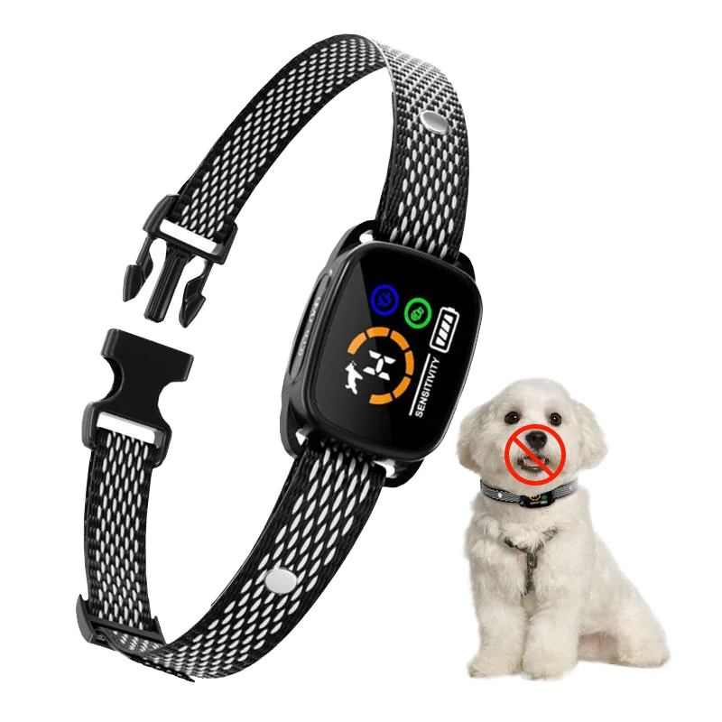 Automatic Anti Bark Collar Rechargeable Smart Sensor Dog Training Collar No Shock Color Screen Vibration for Small Medium Dogs