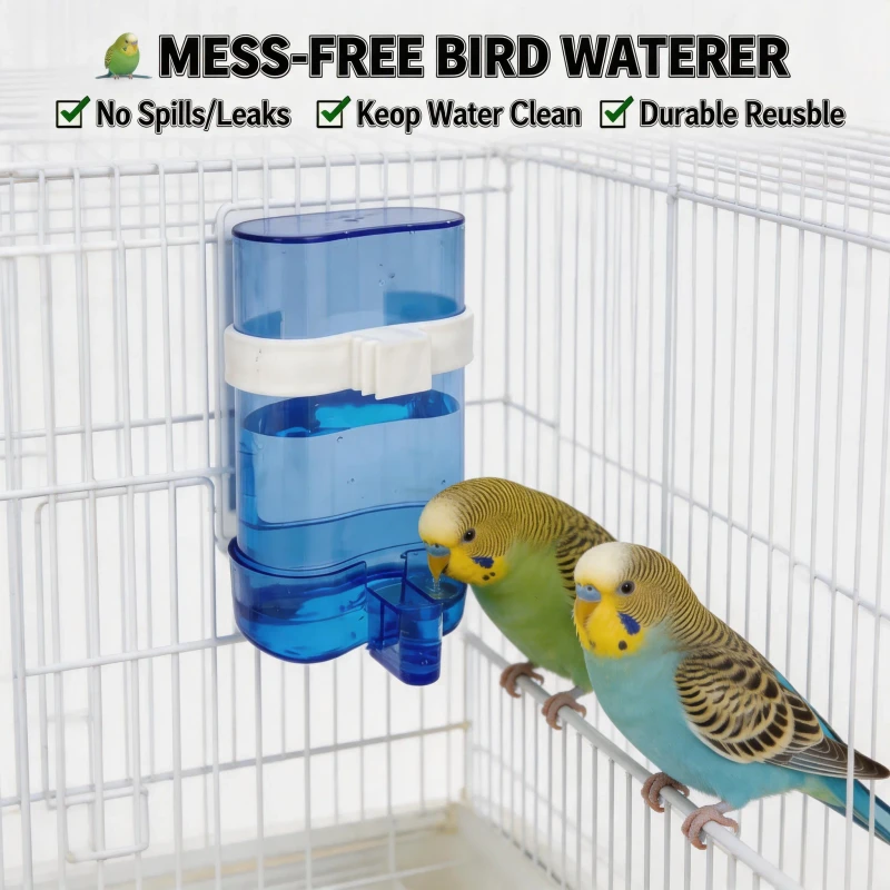 Automatic Bird Water Dispenser Feeder Hanging Transparent Drinker for Small Parrot Budgie Cockatiel Pigeon Pet Cage Supplies
