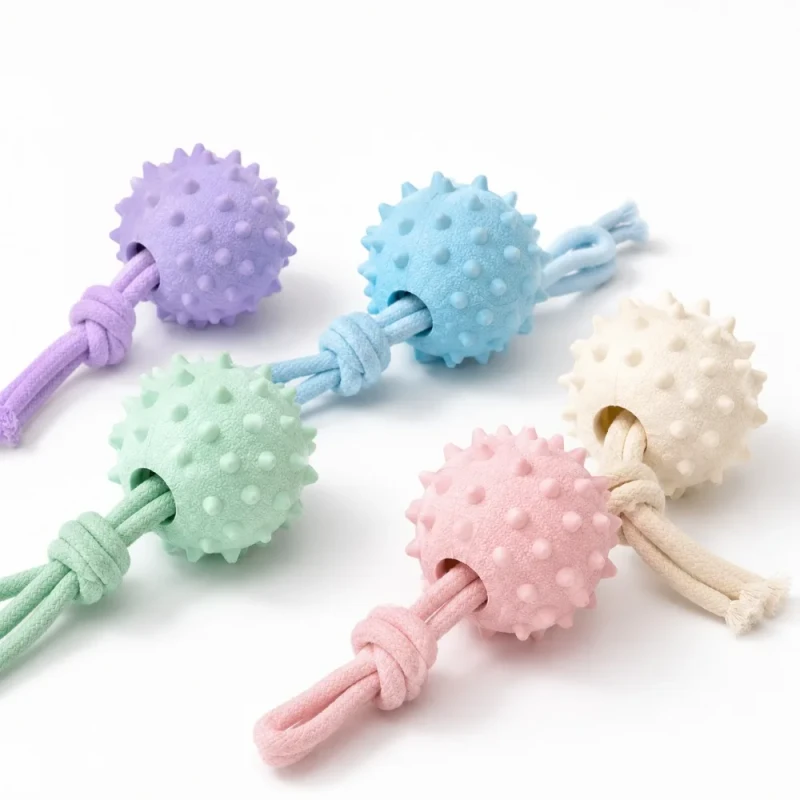 Automatic Bite Resistant Pet Slow Feeder TPR Hard Pet Rope Toy Throwing Self Amusement Training for Pet Shop