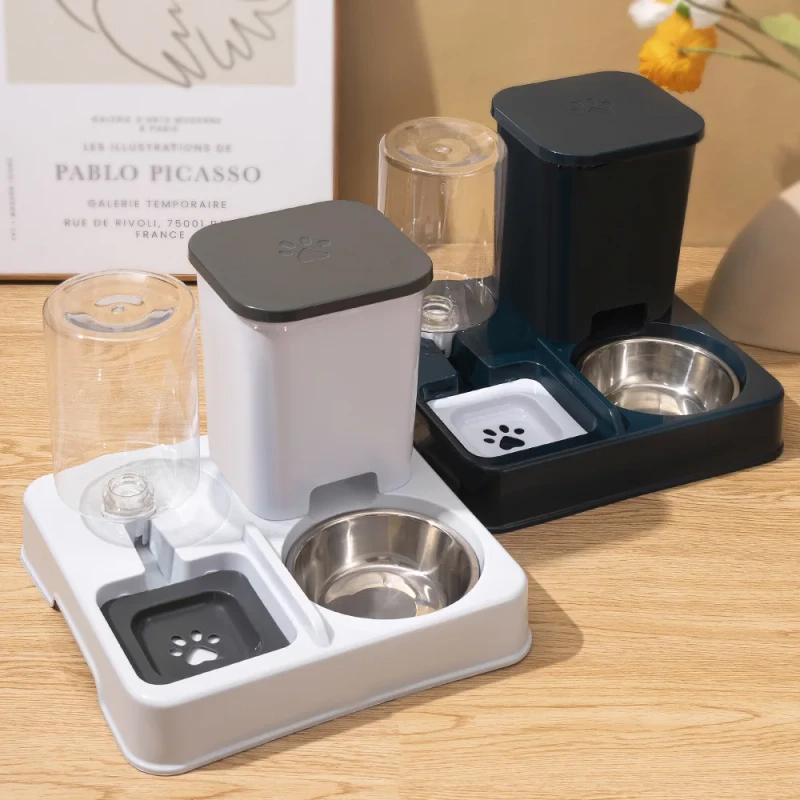 Automatic Cat and Dog Feeder and Water Dispenser 2 in 1 Dual Use Large Capacity Square Bowl