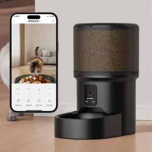 Automatic Dog Feeder 720p Camera Waterproof Stainless Steel Smart Voice Recorder APP Control Battery Powered Modern Solid Bowls