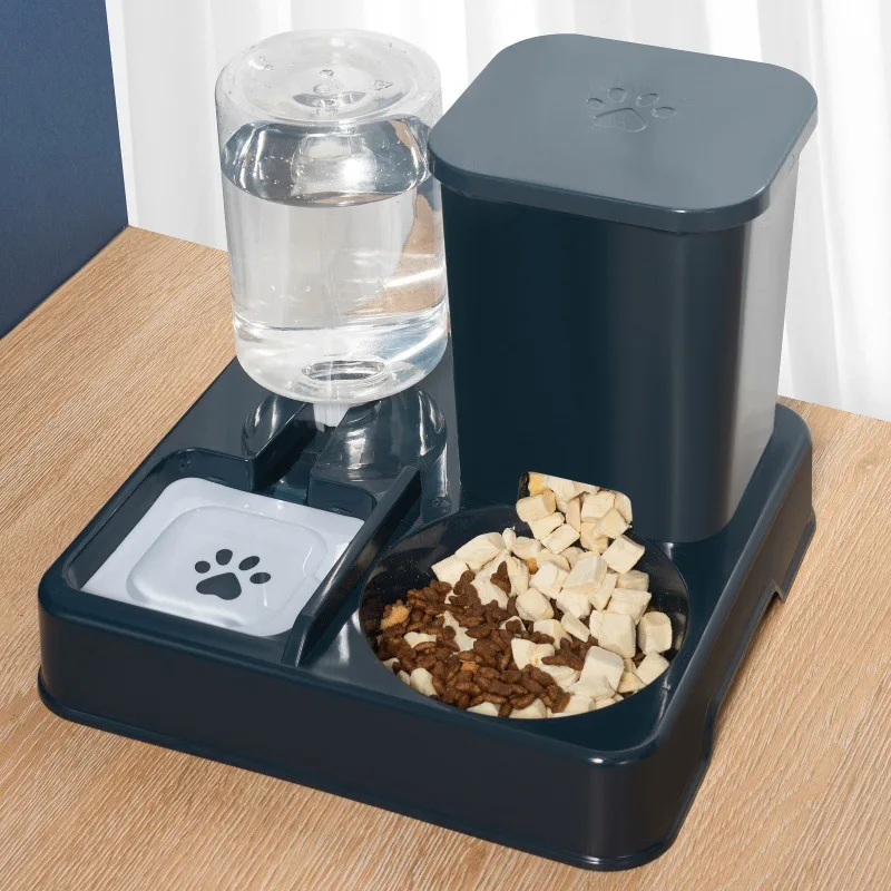 Automatic Dog Feeder Bowl Integrated Drinking Water Eco-friendly Plastic Large Capacity Square Solid Waterproof IPX5 Food Bowl