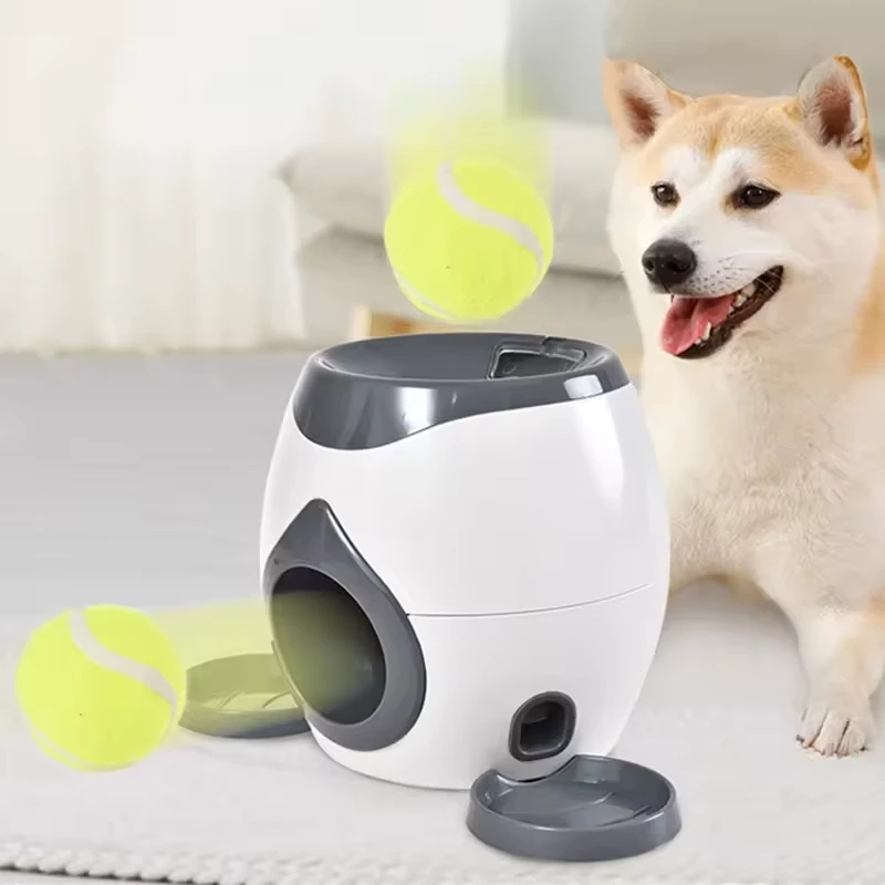 Automatic Dog Training Toys Tennis Ball Thrower Machine Interactive Automatic Dog Ball Launcher With Food Dispenser for Dogs