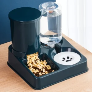 Automatic Double Bowls Feeder Bowl for Cats & Dogs with Integrated Eating and Drinking Function