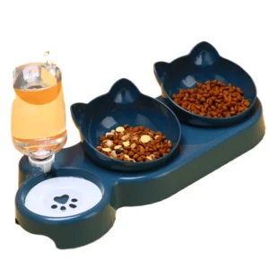 Automatic Double Pet Feeder and Water Bowl New Plastic Products with Water Bottle for Dogs