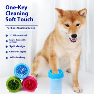 Automatic Eco Friendly Paw Washing Cup Dogs Plastic 200mL Modern Pet Cleaning Grooming Device Bathing Brushing Outdoor