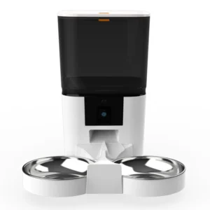 Automatic Eco Friendly Pet Feeder Timer 2L Stainless Steel Bowl Portable Solid Plastic Smart Power Source Charging for Cats Dogs
