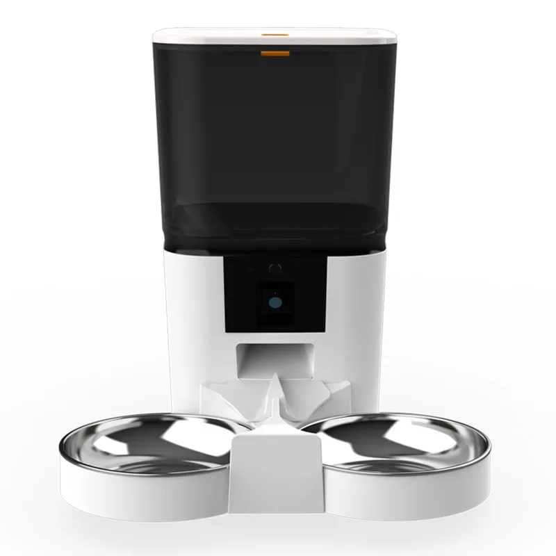 Automatic Eco Friendly Pet Feeder Timer 2L Stainless Steel Bowl Portable Solid Plastic Smart Power Source Charging for Cats Dogs
