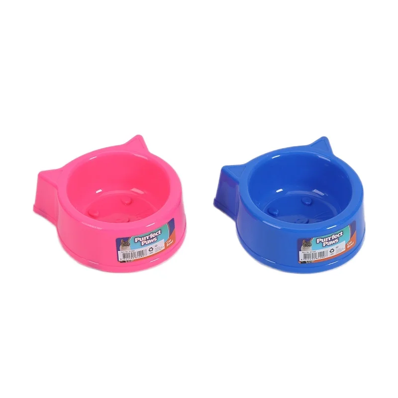 Automatic Eco Friendly Rounded Cat's Head Bowl Easy to Clean Plastic Pet Supplies Not Easily Knocked Over 0.5kg for Dogs
