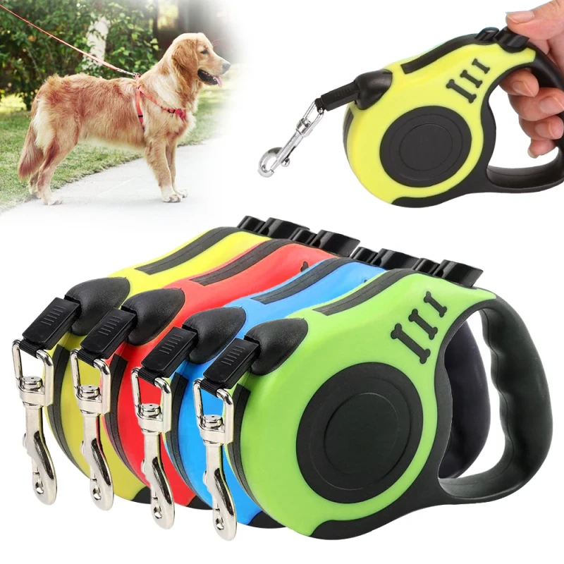 Automatic Extendable Retractable Nylon Pet Harness Leash 3/5M for Dogs