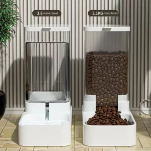 Automatic Large Feeder and Water Dispenser with Pet Food Bowl Gravity Food Feeder and Waterer Dispenser in Set for Pet Dog Cat
