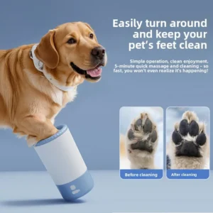 Automatic Luxury Pet Foot Bath Cup Chargeable Battery Powered Massage Paw Cleaner 500mL Portable Deep Cleaning Grooming Tool