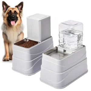 Automatic Pet Bowl Feeder Stainless Steel and PP Material Water and Food Drinker for Cats and Dogs