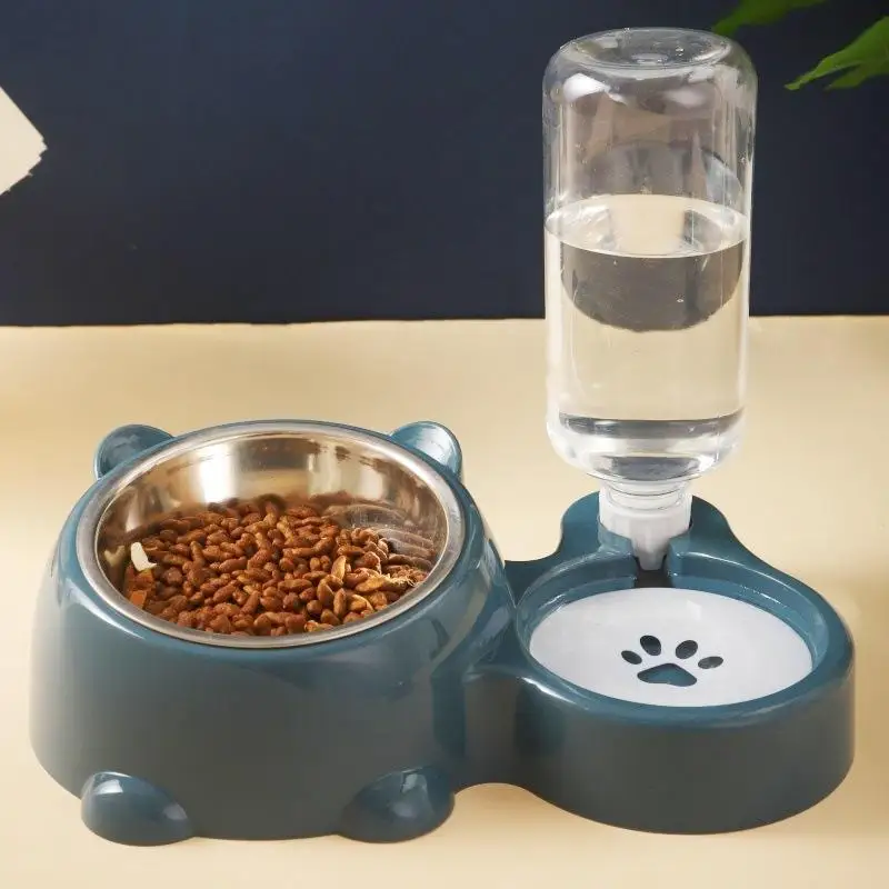 Automatic Pet Feeding Bowl & Water Bowl Dual Use Food Dish Water Feeder for Cats Puppies Small Dogs Daily Pet Feeding