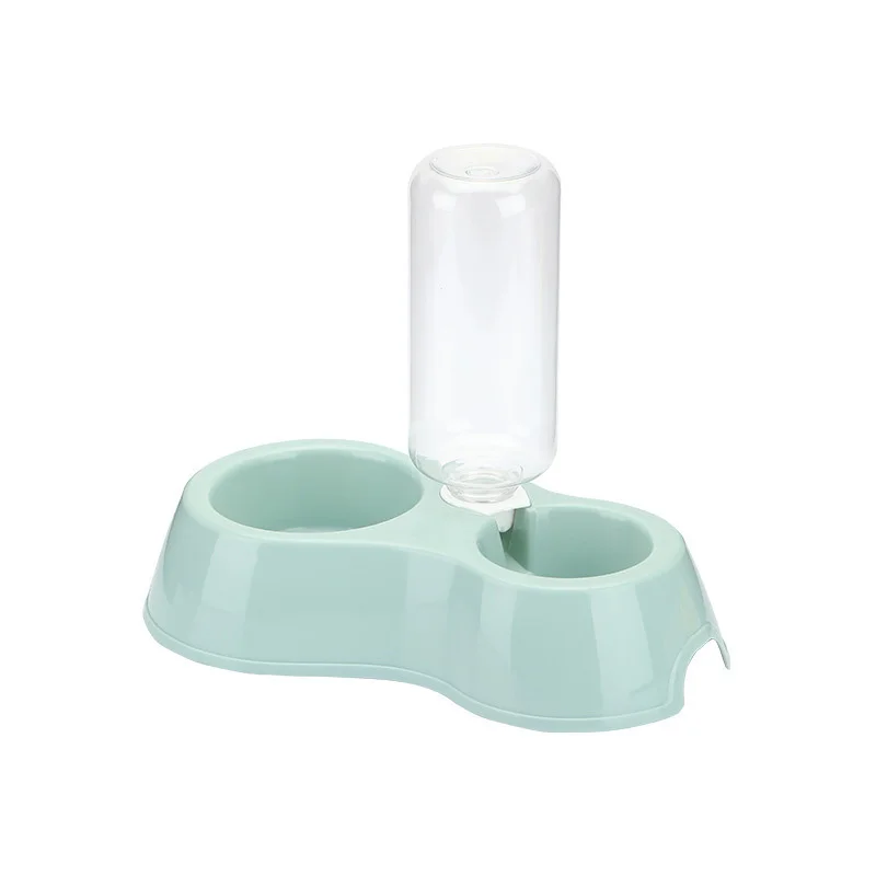 Automatic Pet Supplies PP Material Water and Food Bowl Set with Water Bottle for Small Animals Like Cats and Dogs Blue