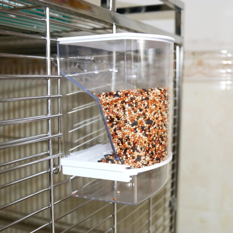 Automatic Small Bird Food Box Feeder Eco Friendly Pet Supplies for Parrots Water Application Anti Scattering Feature