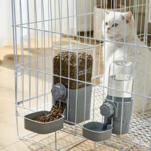 Automatic Stylish Luxurious Portable Plastic Pet Feeder for Dogs Cats Small Animals Hanging Bowl Dispenser