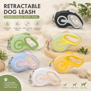 Automatic Telescopic Durable Adjustable Solid Simple Pet Traction Rope Leash for Dogs Cats