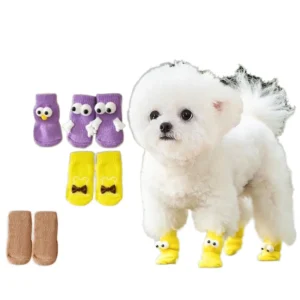 Autumn Winter Warm Anti Slip Dog Socks Cute Cartoon Pet Shoes Paw Protection Dog Accessories for Cats