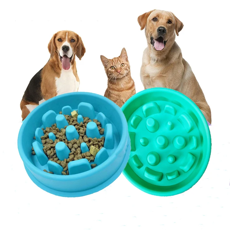 BPA Free Anti Choking Silicone Pet Slow Eating Feeding Bowl Dog or Cat Slow Feeder Food Bowls