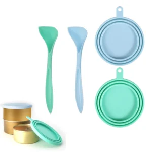 BPA Free Pet Food Cover Universal Silicone Cat Dog Can Lids Fit Standard Size with Spoons