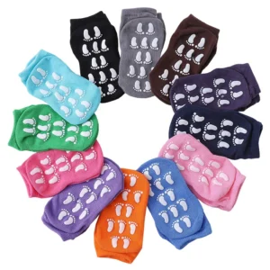 Baby Floor Socks Solid Color Anti Slip Socks Cute Kids Trampoline Socks With Grip