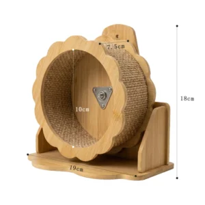 Bamboo Eco Friendly Reusable Silent Hamster Running Wheel Exercise Roller Stand Visible External Toy Golden Classic Small Supply