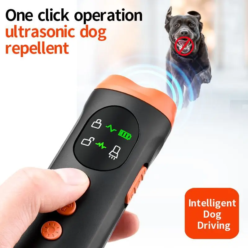 Bark Controller Ultrasonic Bark Deterrent Dog Repeller Portable Dog Trainer with LED Light