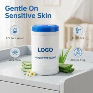 Barrel 80pcs Eco friendly Non Woven Wet Tissue Wipes Alcohol Free Safe Gentle No Sting OEM ODM Custom Factory Direct