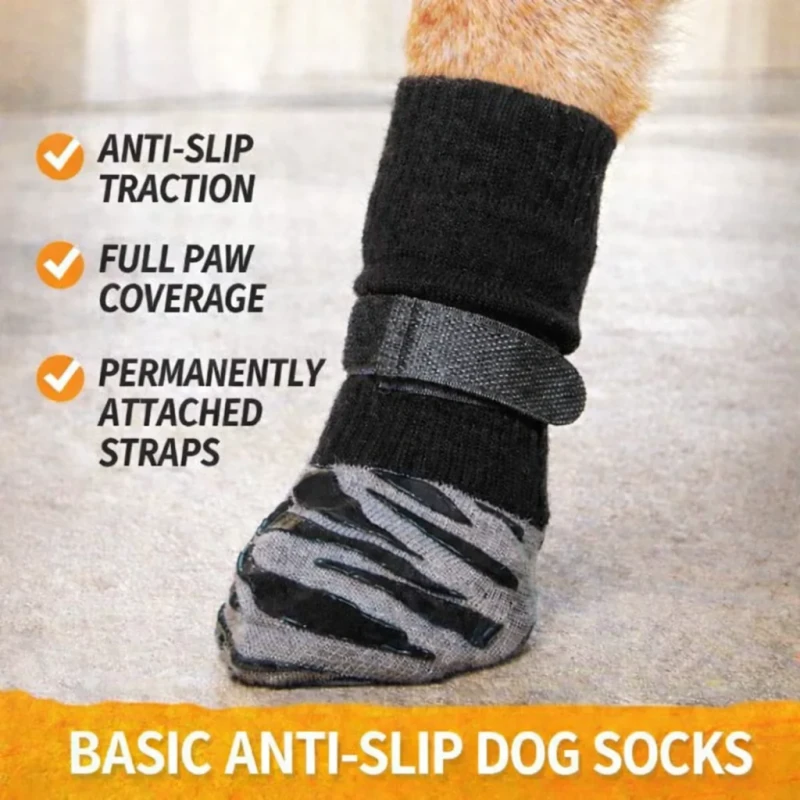 Basic Anti Slip Dog Socks with Adjustable Strap for Paw Protection Custom OEM ODM