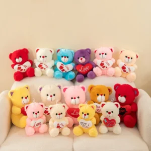 Bear Plush Toys Cute Hug Heart Bear Doll Manufacturers Gift Toys Stall Stuffed Animal and Plush Small Stuffed Toys