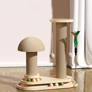 Beige MDF Board Wooden Toy Scratcher Cat Trees
